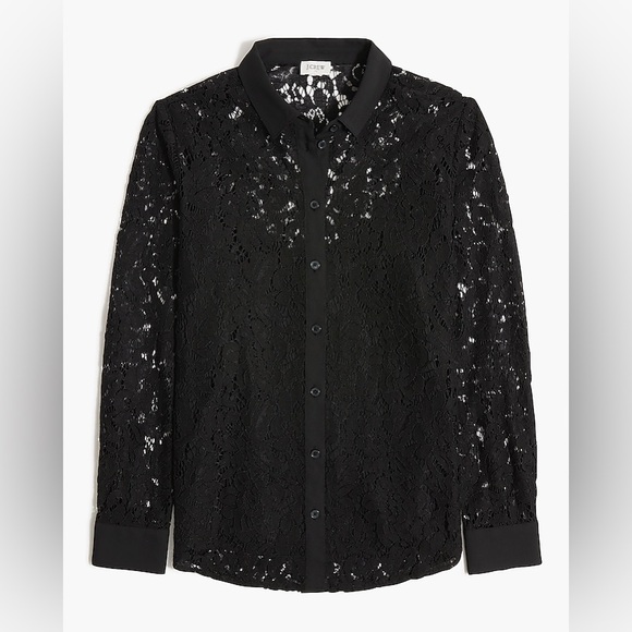 J. Crew black lace long sleeve button down. NWT - Picture 2 of 7